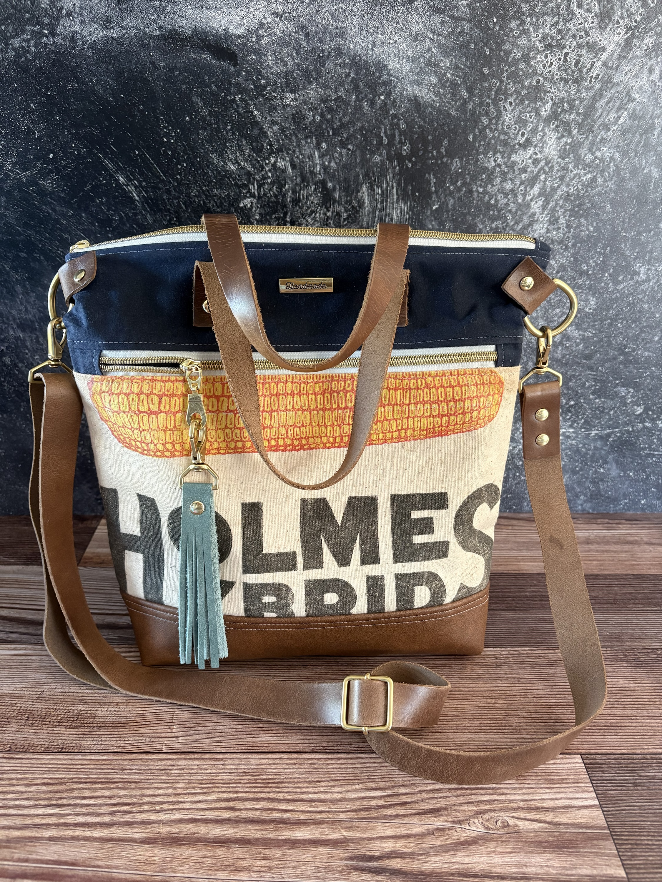 Vintage Feed Sack Tote Bag - Image 2