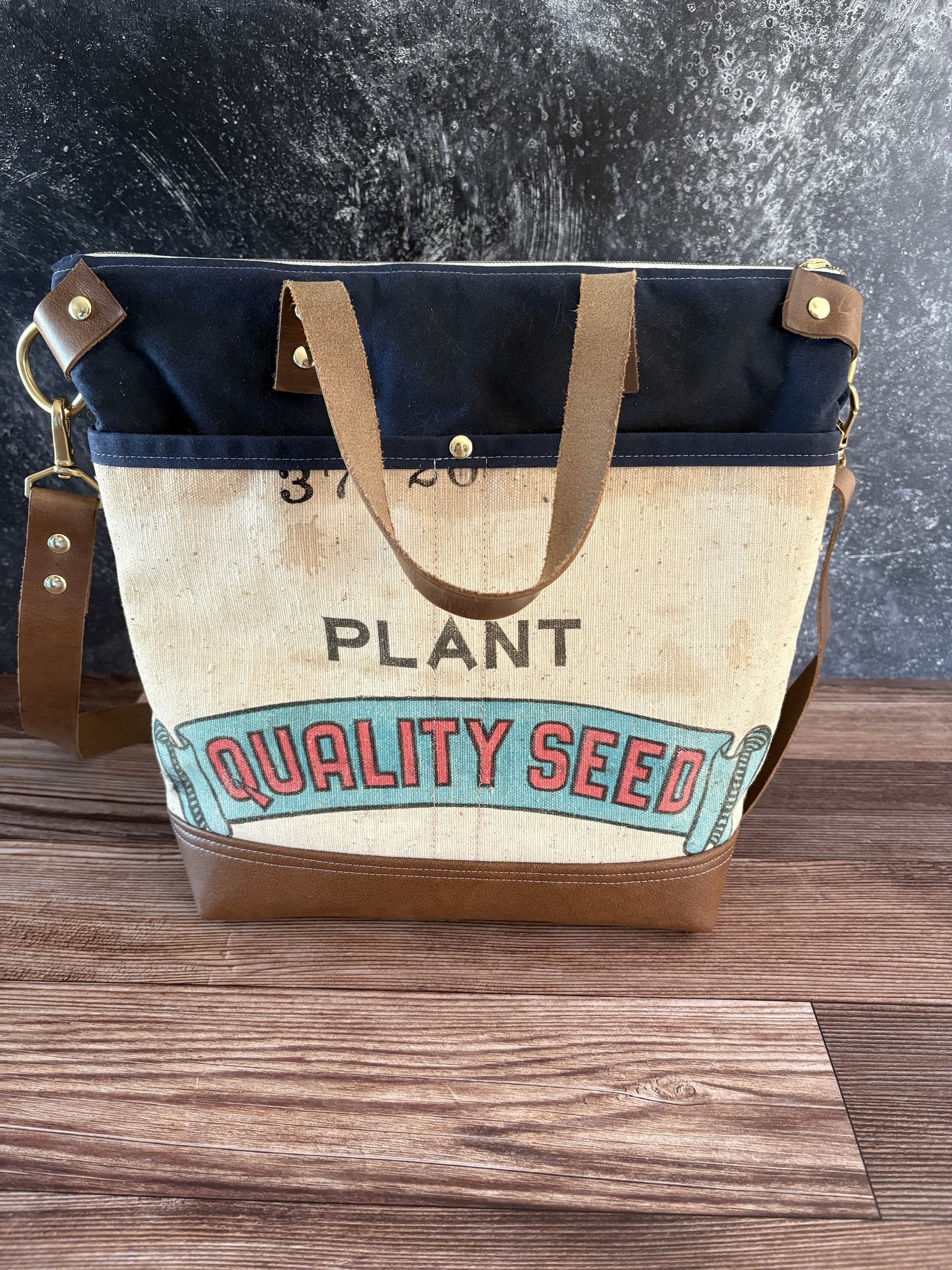 Vintage Feed Sack Tote Bag - Image 3