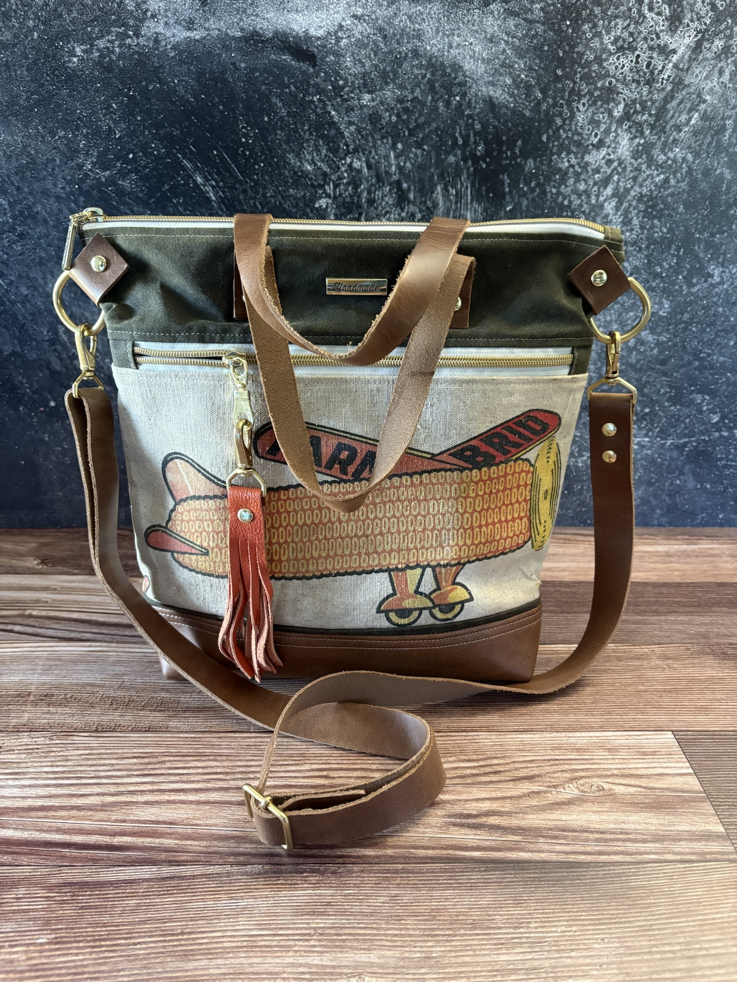 Vintage Feed Sack Tote Bag - Image 5